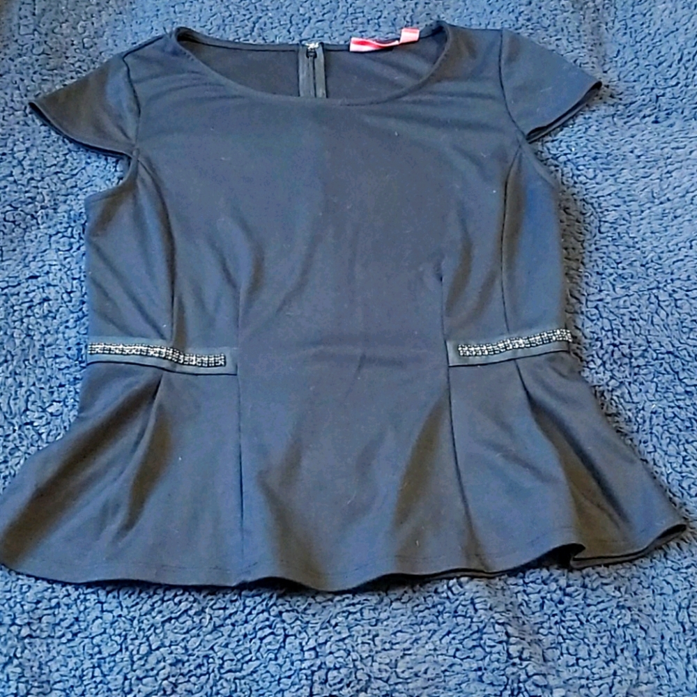 2/$20 Peplum Top with Diamante Detail